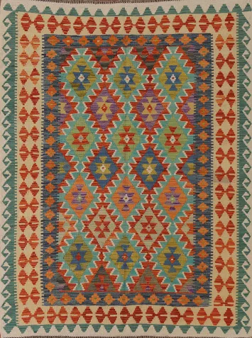 Multicolor Kilim Oriental Area Rug 5x6