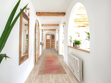 Bordered Wool Tabriz Persian Runner Rug 2x13