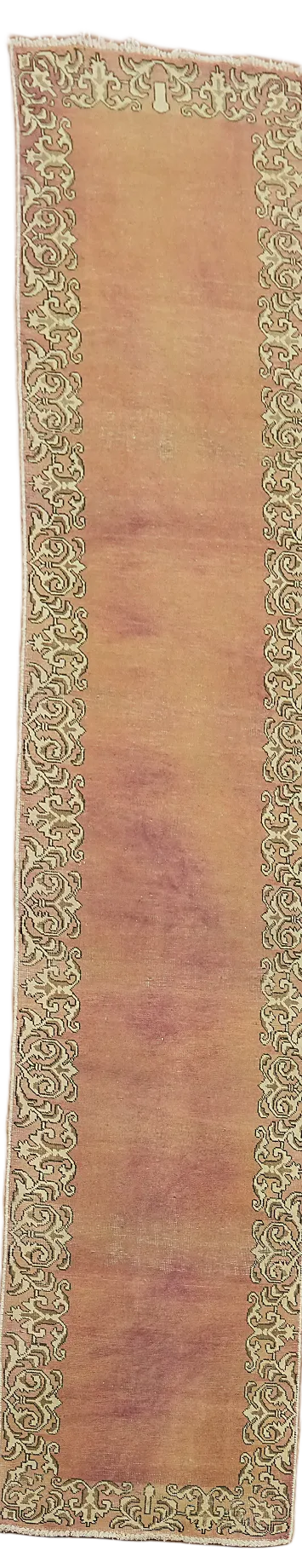 Bordered Wool Tabriz Persian Runner Rug 2x13