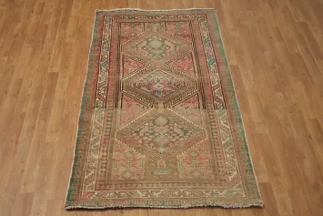 Vintage Wool Zanjan Persian Area Rug 4x6