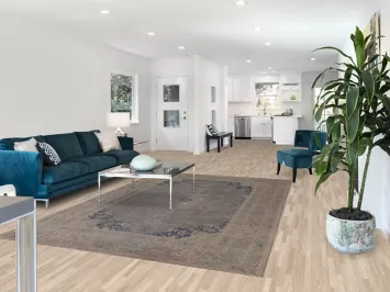 Vintage Gray Mashad Persian Area Rug 7x10