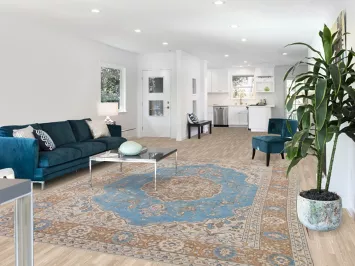 Blue Distressed Tabriz Persian Area Rug 8x11