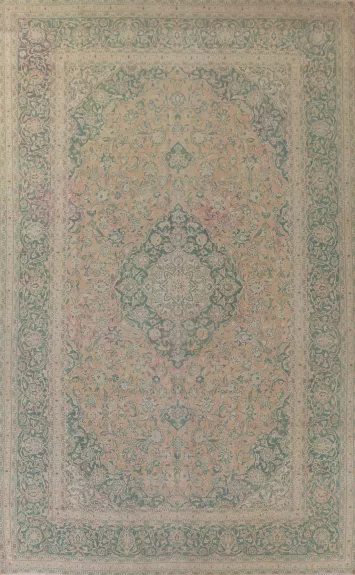 Handmade Wool Kashan Persian Area Rug 9x14