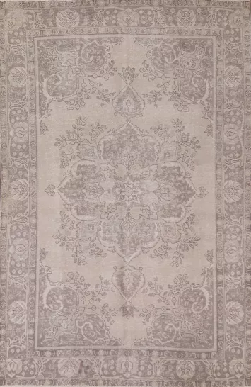 Distressed Wool Tabriz Persian Area Rug 6x10