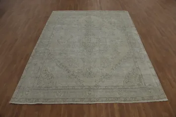 Muted Distressed Tabriz Persian Area Rug 8x10