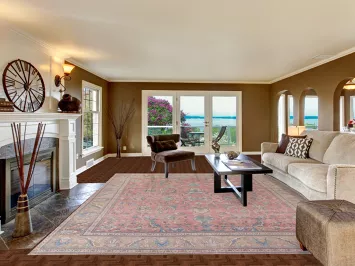 Pink Floral Tabriz Persian Area Rug 10x13