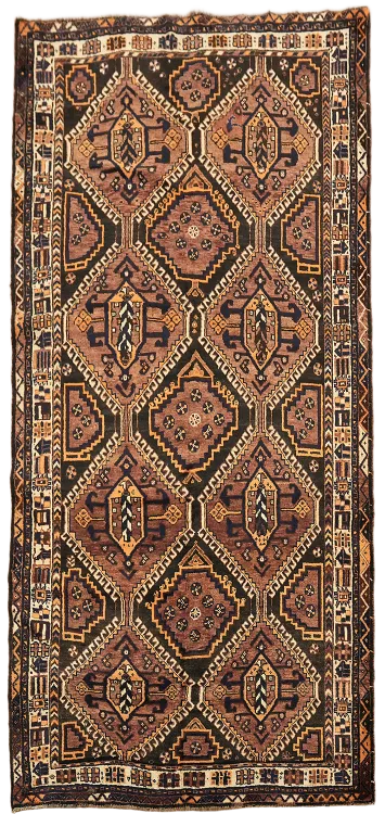 Vintage Wool Qashqai Persian Vintage Tribal Wool Rug 5'x10'