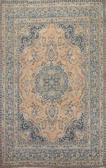 Handmade Floral Mashad Persian Area Rug 8x11