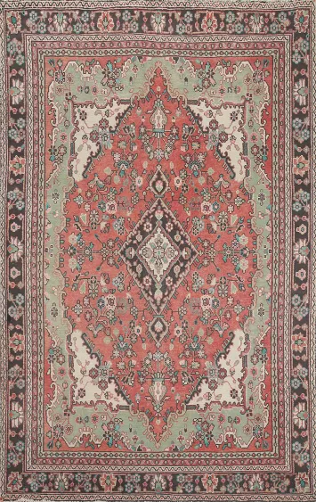 Vintage Wool Hamedan Persian Area Rug 6x9