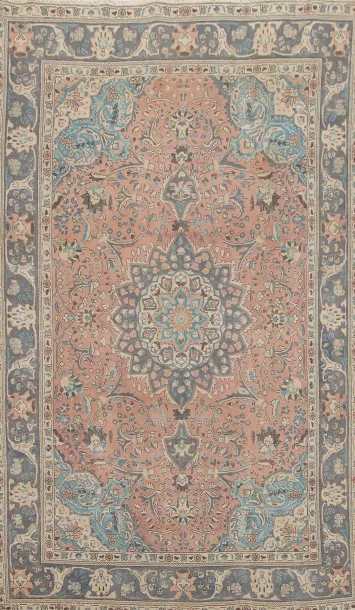 Vintage Wool Tabriz Persian Area Rug 6x9