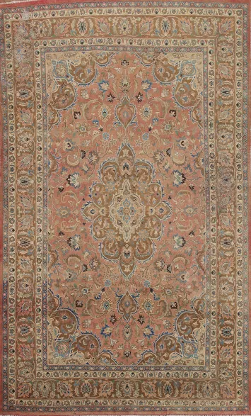 Pink Floral Mashad Persian Area Rug 6x10