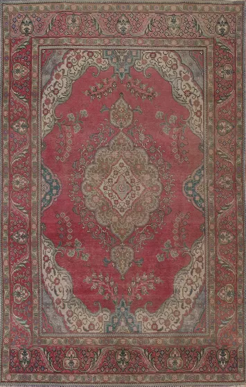 Handmade Wool Tabriz Persian Area Rug 6x10