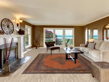 Orange Wool Tabriz Persian Area Rug 8x12