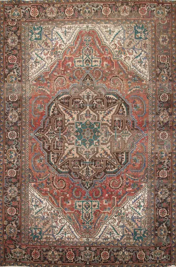 Handmade Wool Heriz Persian Area Rug 8x11