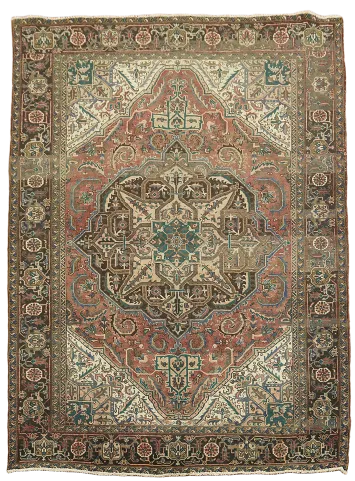 Handmade Wool Heriz Persian Area Rug 8x11