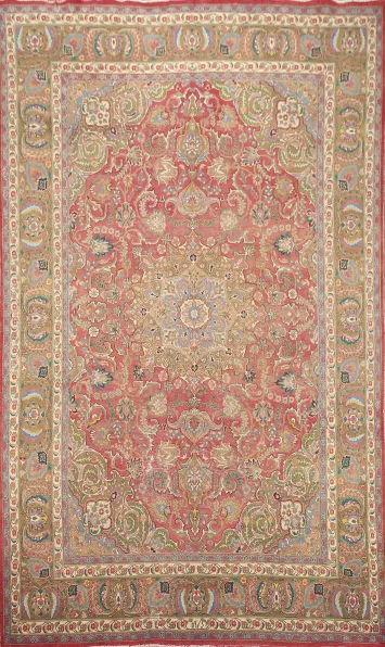 Vintage Floral Mashad Persian Area Rug 8x11