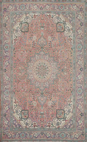 Floral Wool Tabriz Persian Area Rug 7x10