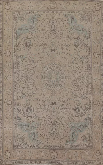 Vintage Floral Tabriz Persian Area Rug 6x9