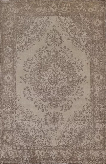 Distressed Wool Tabriz Persian Area Rug 6x9