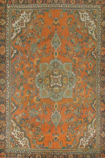 Vintage Wool Hamedan Persian Area Rug 7x10