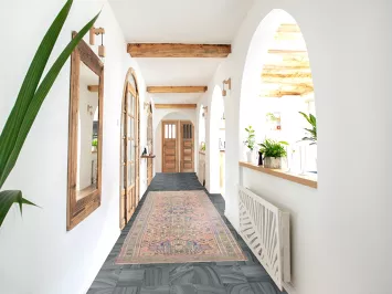 Vegetable Dye Hamedan Persian Runner Rug 3x13