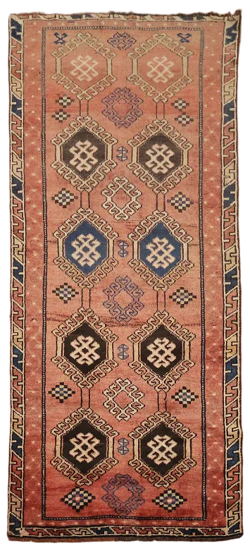 Handcrafted Traditional Rug with Unique Geometric Motifs 4x9