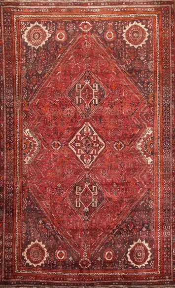 Vegetable Dye Red Shiraz Persian Area Rug 7x10