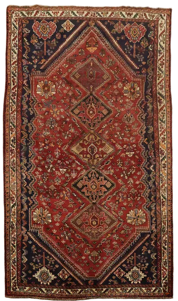 Handcrafted Vintage Rug with Traditional Tribal Motifs and Accents 5x8