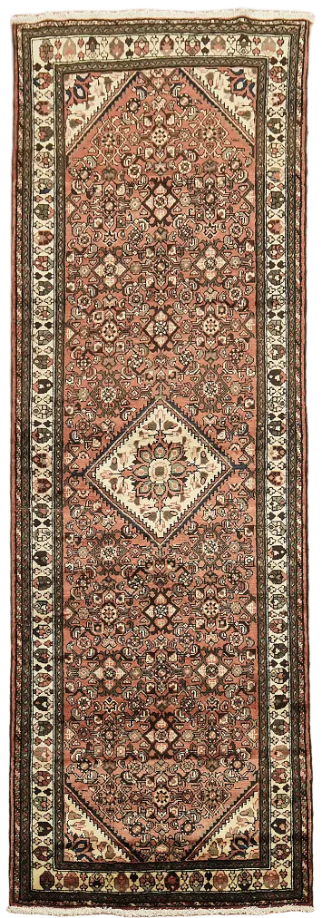Geometric Hamedan Persian Runner Rug 4x10