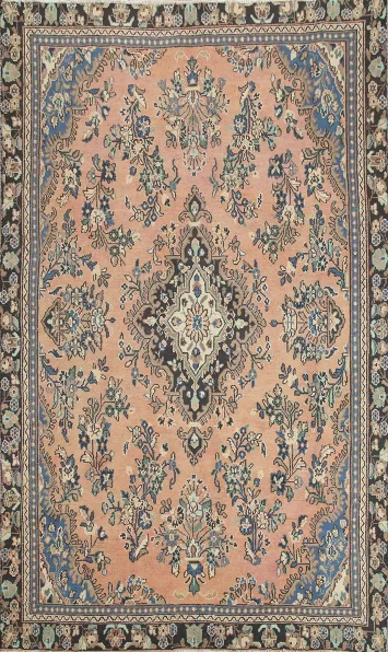 Vintage Wool Hamedan Persian Area Rug 6x9