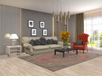 Pink Wool Tabriz Persian Area Rug 6x10