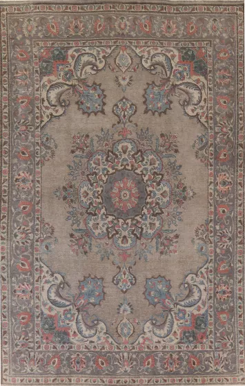 Vintage Wool Tabriz Persian Area Rug 8x11