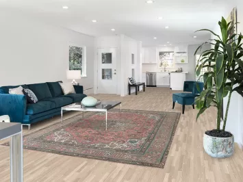 Geometric Pink Tabriz Persian Area Rug 7x9