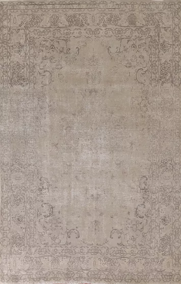 Distressed Wool Tabriz Persian Area Rug 7x10