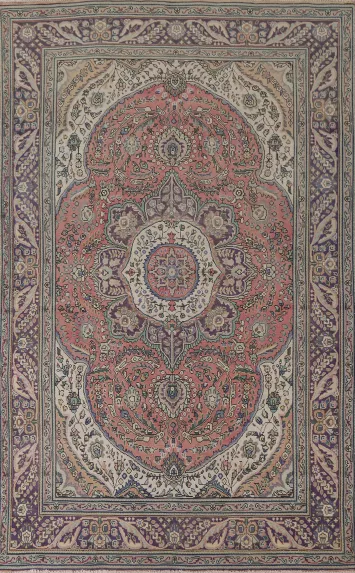 Floral Pink Tabriz Persian Area Rug 6x10
