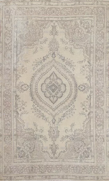 Distressed Wool Tabriz Persian Area Rug 6x10