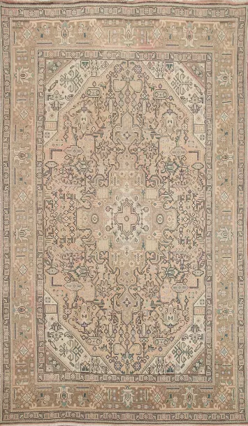 Geometric Wool Tabriz Persian Area Rug 6x10