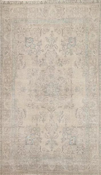 Distressed Muted Tabriz Persian Area Rug 6x10