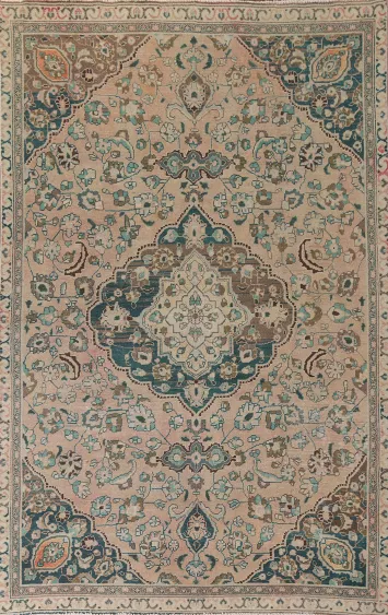 Distressed Mashad Persian Area Rug 7x11