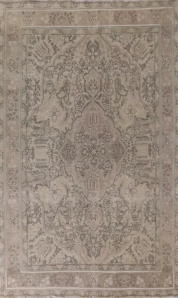 Distressed Wool Tabriz Persian Area Rug 7x10