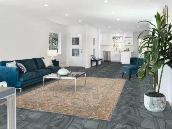 Distressed Floral Mashad Persian Area Rug 6x10