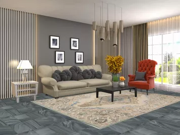 Vintage Wool Tabriz Persian Area Rug 7x9