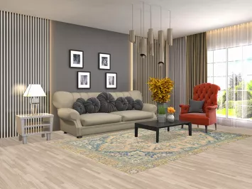 Vintage Wool Tabriz Persian Area Rug 6x9