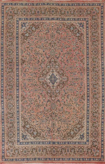 Traditional Mashad Persian Area Rug 6x9