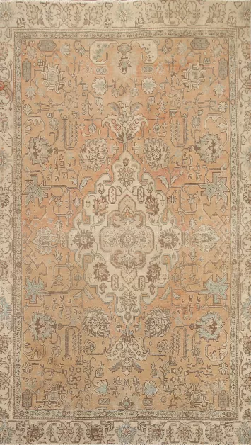 Vintage Wool Tabriz Persian Area Rug 6x10