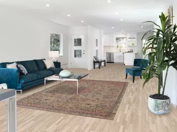 Vintage Floral Mashad Persian Area Rug 6x9