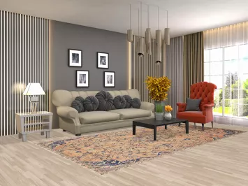 Vintage Floral Mashad Persian Area Rug 5x11