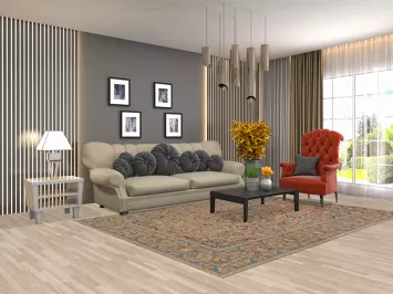 Vintage Mashad Persian Area Rug 6x9