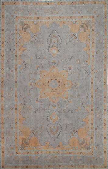 Distressed Over-Dyed Tabriz Persian Area Rug 8x11