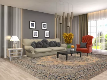 Vintage Wool Mashad Persian Area Rug 10x13